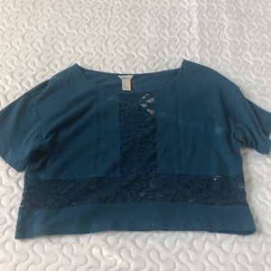 Forever 21 blue crop top